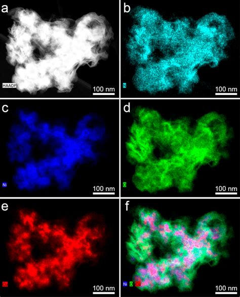 A High Angle Annular Dark Field HAADF Image And Bf EDS Elemental