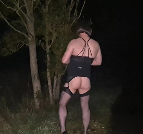 Mature Crossdressing Sissy Slut Fucking Her Ass With A Large Dildo Late At Night Gay Porn