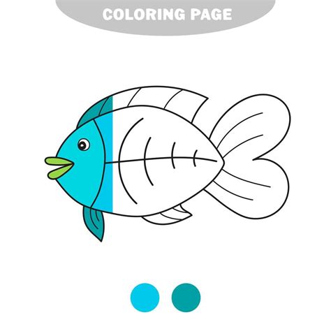 Simple coloring page. Drawing worksheet for preschool kids - Fish ...