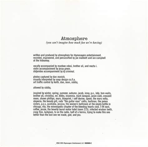 You Can T Imagine How Much Fun We Re Having By Atmosphere Cd