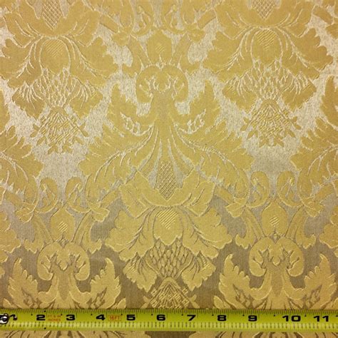 Gold And Gold Jacquard Damask Print Fabric 120 Wide 10 99 Yard Fabric