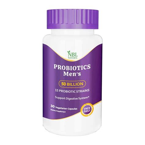 Nbl Natural Probiotics For Men 50 Billion Cfu 15 Probiotics Nbl Natural