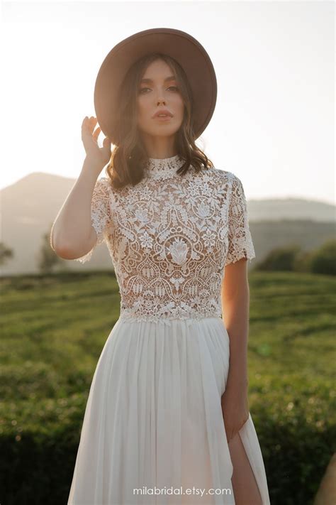 Boho Wedding Dress Riki Bridal Separates Wedding Dress With Etsy Canada