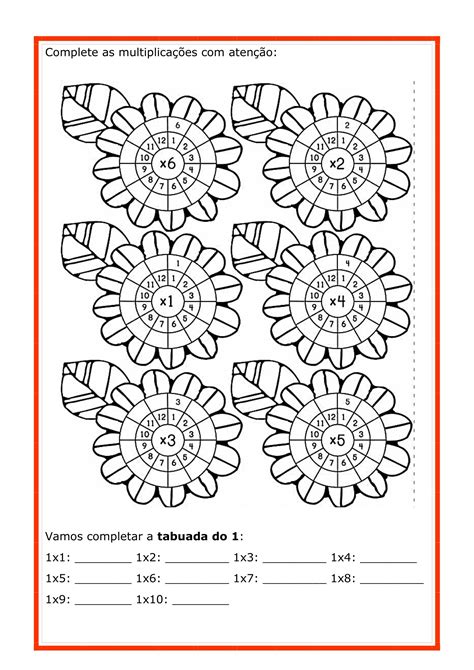 ATIVIDADES DE MATEMÁTICA MULTIPLICAÇÃO TABUADA Cuca Super legal