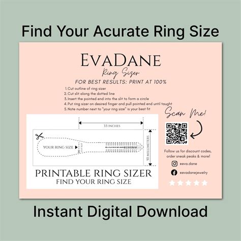 Printable Ring Sizer Adjustable Ring Sizer USA Ring Size Tool Reusable ...