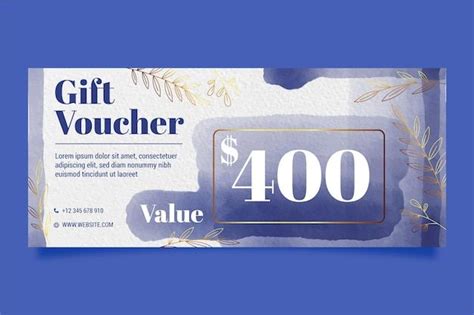 Free Vector Watercolor Gift Voucher Template Gift Vouchers Voucher