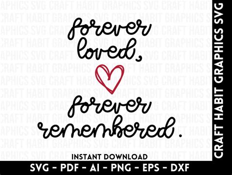Forever Loved Forever Remembered Svg, Dxf, Eps, Png, Pdf Files for