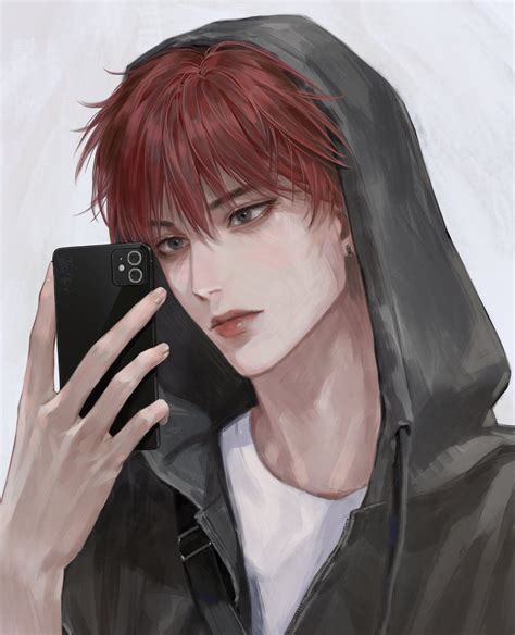 Handsome Anime Guy With Red Hair