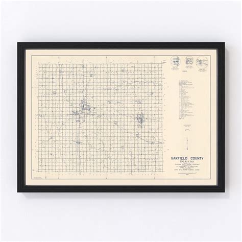 Vintage Map Of Garfield County Oklahoma 1936 By Ted S Vintage Art