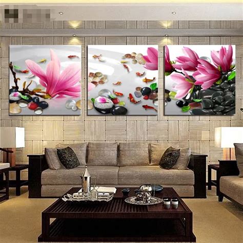 Buy No Frame 3 Pieces Wall Art Home Decor Flowers