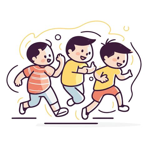 Premium Vector Cartoon Kids Running And Jogging Flat Design Vector