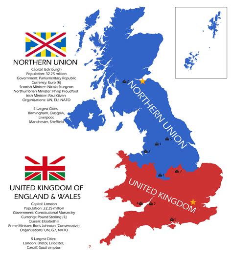 If The Uk Was Split Into 2 With Equal Populations R Imaginarymaps