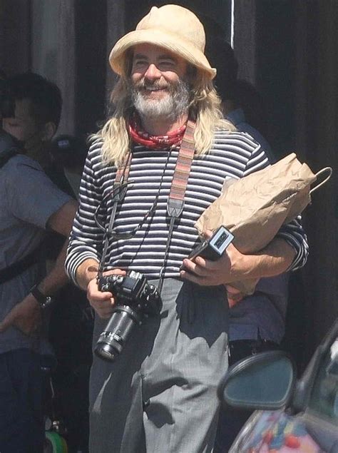 Chris Pine Seen Smiling On The Set Of His Directorial Debut Photo