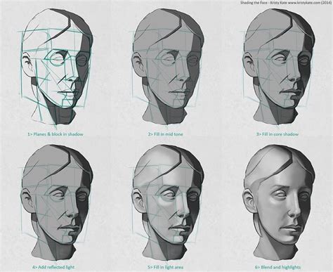 Steps For Basic Rendering Portrait Drawing Portrait Painting Digital