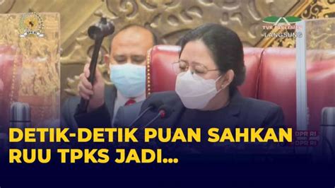 Detik Detik Puan Maharani Sahkan Ruu Tpks Jadi Insiatif Dpr