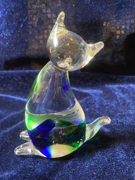 Murano Glass Cat Figurine From The 1950s 1960s Etsy UK