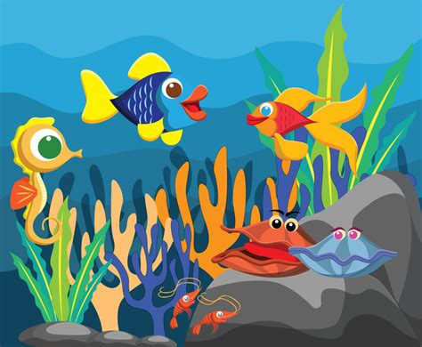 Under Sea Animals Vector Vector Art & Graphics | freevector.com