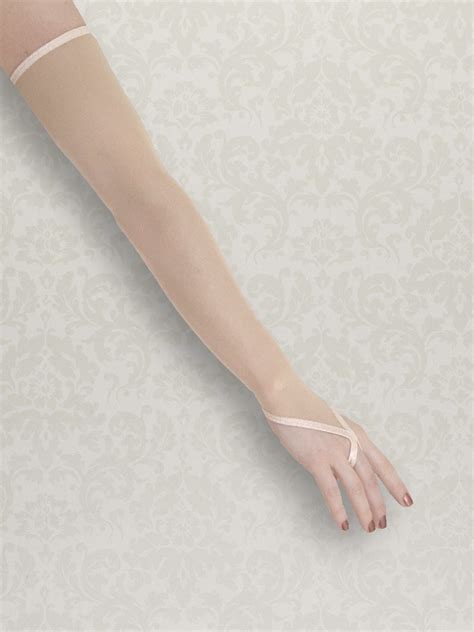 Chorus Girl Nude Power Mesh Illusion Fingerless Gloves Etsy