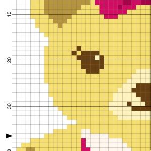 Charts Club Members Only Teddy Bear In Pink Cross Stitch Pattern