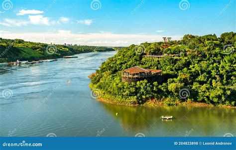 Border of Paraguay, Argentina and Brazil at the Confluence of the ...