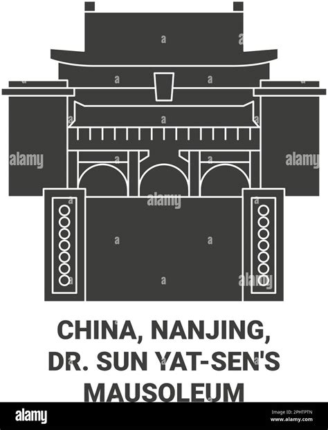 China Nanjing Dr Sun Yatsen S Mausoleum Travel Landmark Vector