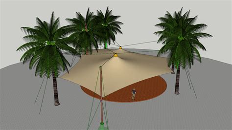 Tensile Membrane Hanging On Trees Bali 3d Warehouse