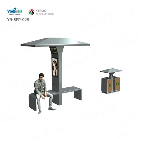 Outdoor Waiting Taxi Station Smart Solar Bench With Led Screen Solar