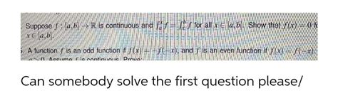 Answered Suppose F A B] → R Is Continuous And Bartleby