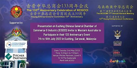 Kcgcci Invite To Wa To Participate In Their Anniversary Event