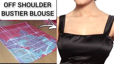 Free Hand Cutting How To Make An Offshoulder Straight Bustier Blouse Youtube