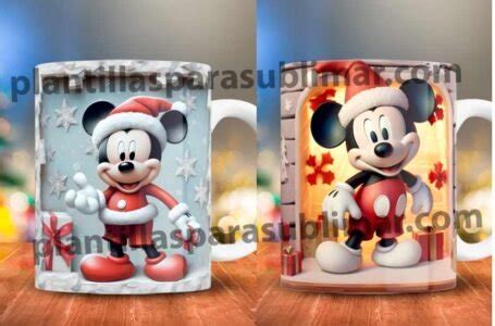 Plantillas Efecto D Tazas Mickey Navidad Plantillas Para Sublimar