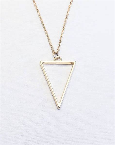 Gold Triangle Pendant Necklace Symbol For Balance And Creativity