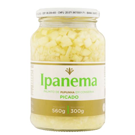 Palmito De Pupunha Em Conserva Picado IPANEMA Vidro 560g Clube Extra