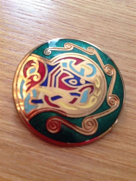 Vintage Irish Tara Ware Of Dublin Enamel Celtic Book Of Kells Brooch