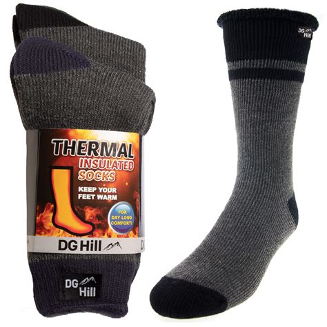 Dg Hill Pk Mens Thick Heat Trapping Insulated Boot Thermal Socks