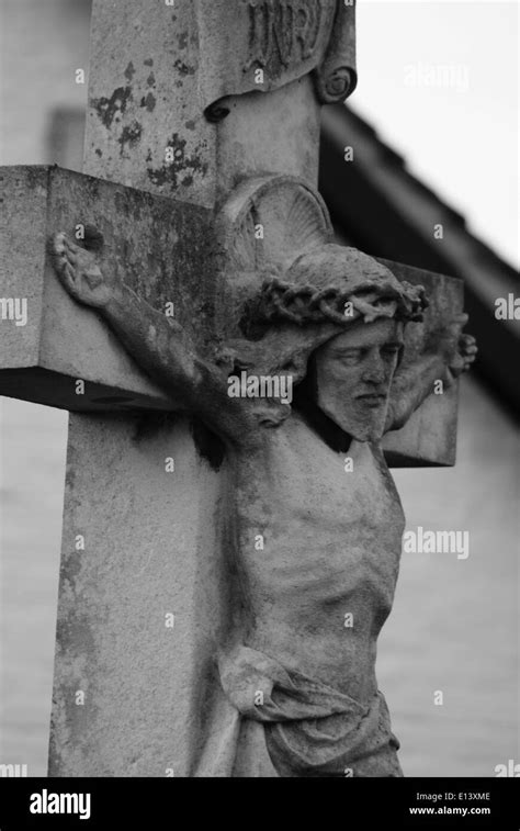 Crucifix Statue Outside A Church Stock Photo Alamy