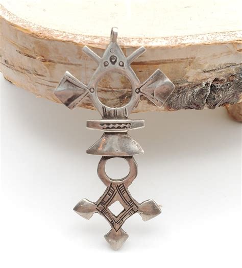 Moroccan Handmade Tuareg Silver Cross Pendant Ethnic Tribal Tuareg