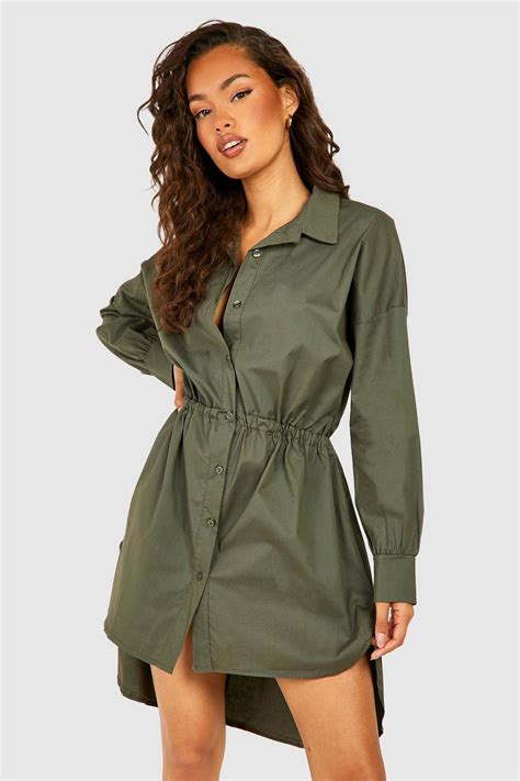 Drawstring Shirt Dress Boohoo