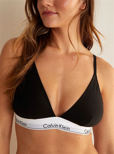 Signature Triangle Bralette Calvin Klein Shop Bralettes And Bras For Women Online Simons