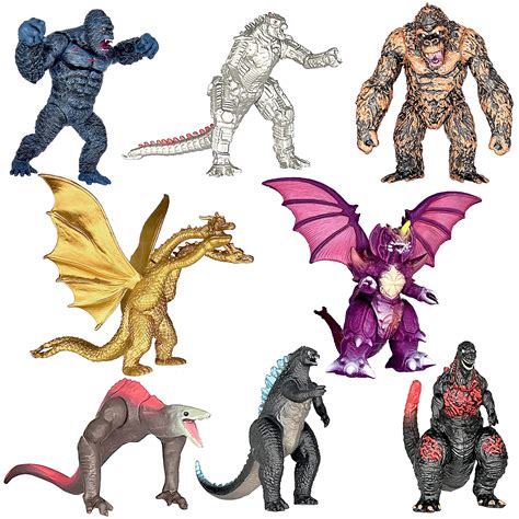 Buy Twcare Exclusive Set Of 8 Godzilla Vs Kong Toys Movable Joint Action Figures King Of The