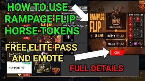 Get Free Elite Pass And Emote How To Use Rampage Flip Tokens