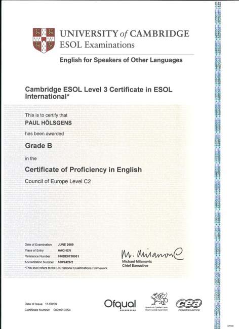 C2 Proficiency Certificate Of Proficiency In English CPE English