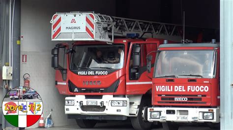 Preparazione Partenza Autoscala VIgili Del Fuoco Brescia Brescia Fire