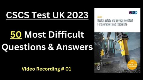 Cscs Test Cscs Card Uk Cscs Cscs Card Test Questions