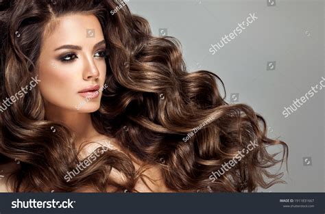 Beautiful Laughing Brunette Model Girl Long Stock Photo Shutterstock