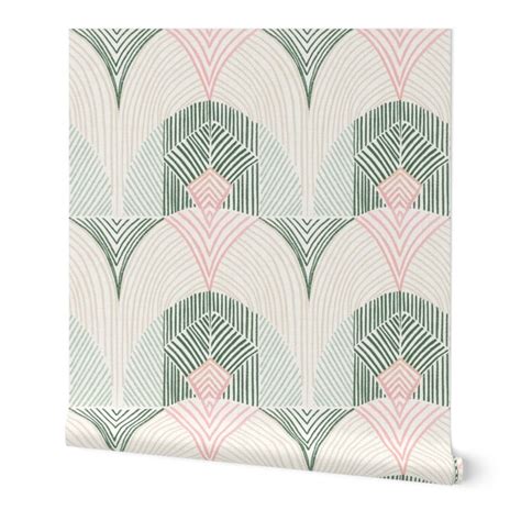 Art Deco Commercial Grade Wallpaper Neutral Boho Deco By Etsy