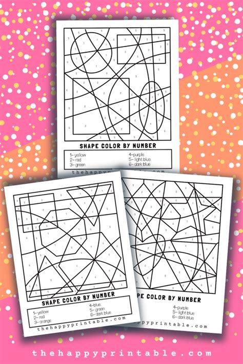 Color by Numbers with Shapes | The Happy Printable