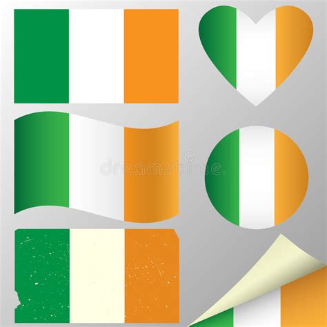 Ireland Flags Set Stock Vector Illustration Of Painting 37013985