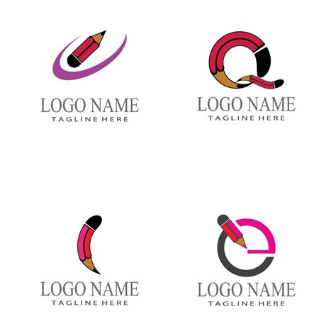 Pencil Logo Template Vector Symbol Design Vector Art At Vecteezy