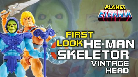 First Look MotU Origins He Man Skeletor Vintage Head PlanetEternia